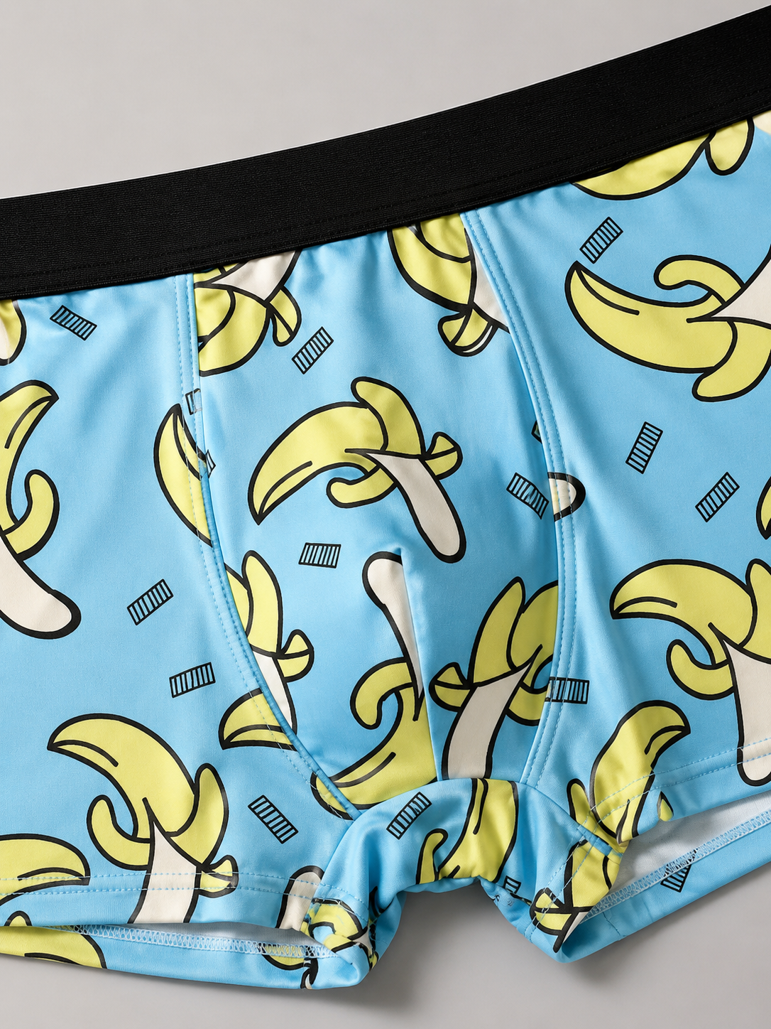 ZENVA Premium Men's Banana Print Boxer Briefs โ Sky Blue | Ultra Soft, Breathable & 4-Way Stretch