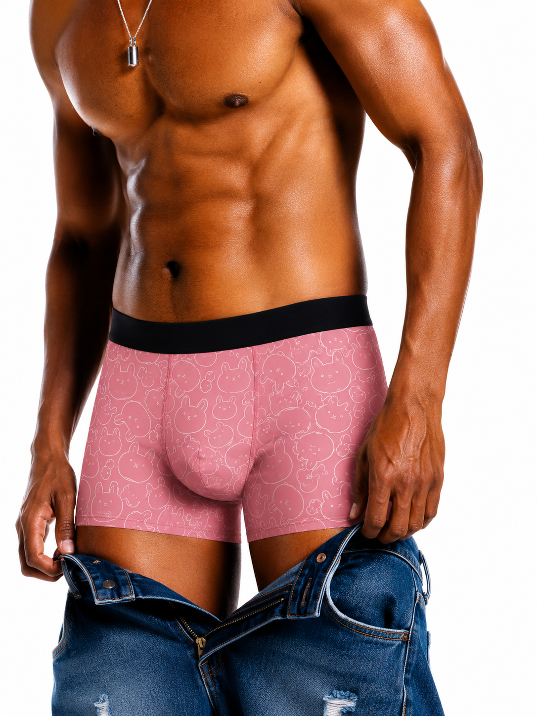 ZENVA Premium Men's Orange Cartoon Print Boxer Briefs โ Ultra Soft, Breathable & 4-Way Stretch