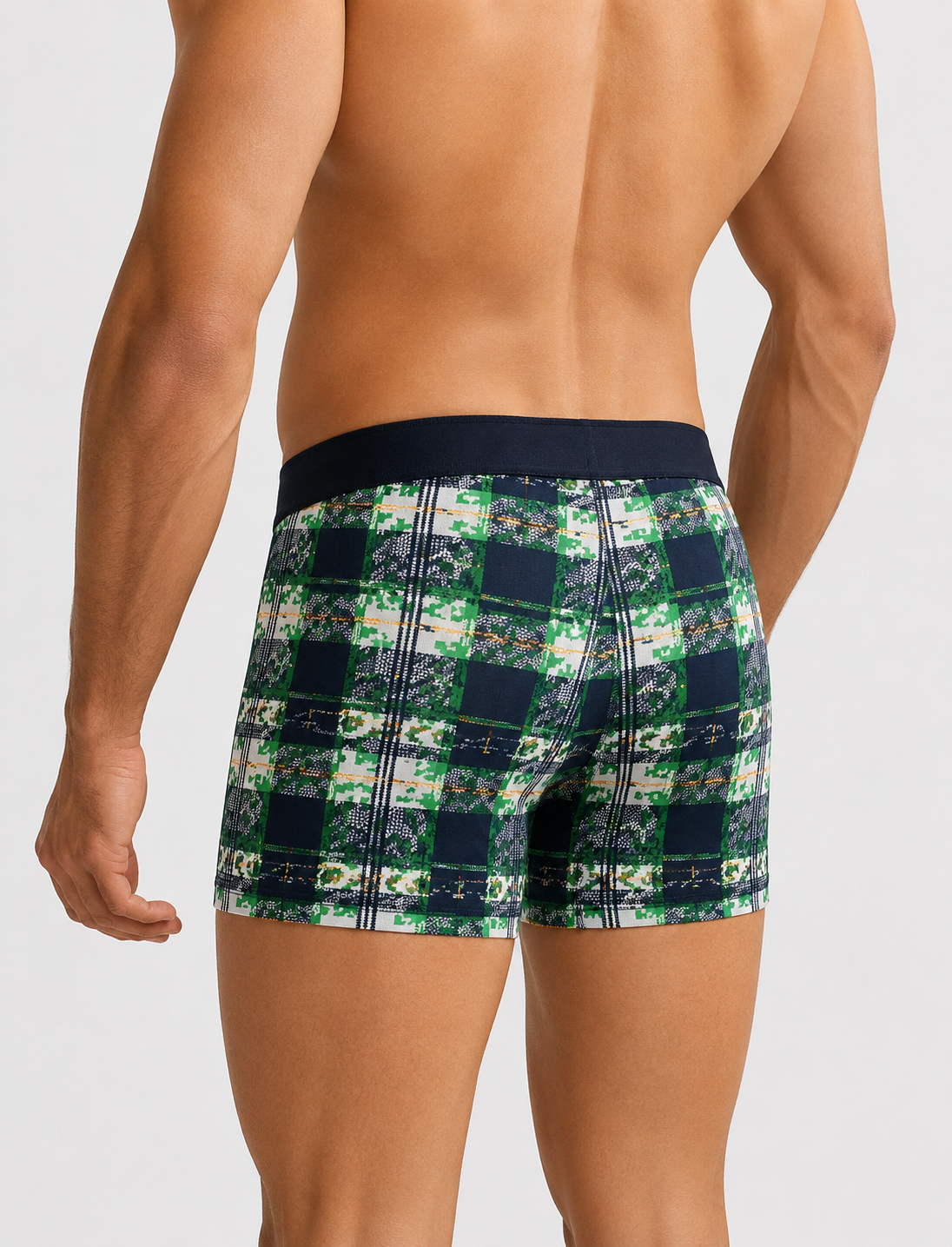 Men’s Checkered Boxer Briefs – Pack of 3 | Soft Stretch Trunks | Premium Everyday Underwear for Men