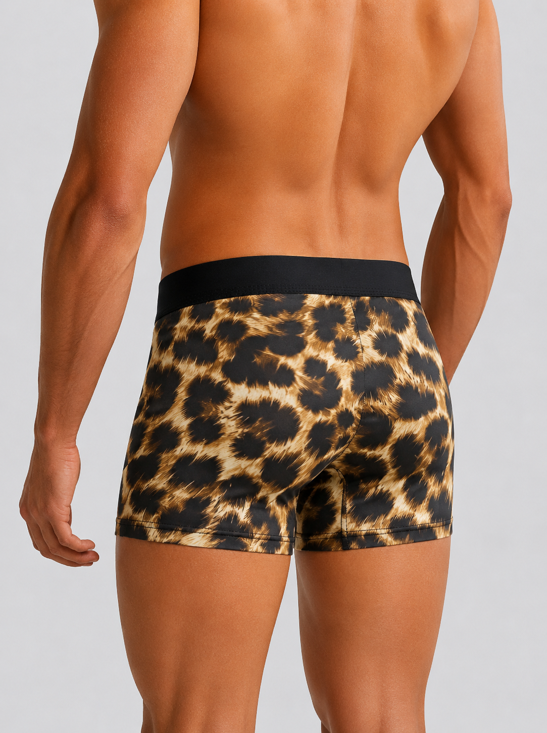 ZENVA Premium Men's Leopard Print Boxer Briefs – Brown & Black | Ultra Soft, Breathable & 4-Way Stretch (PACK OF 3)