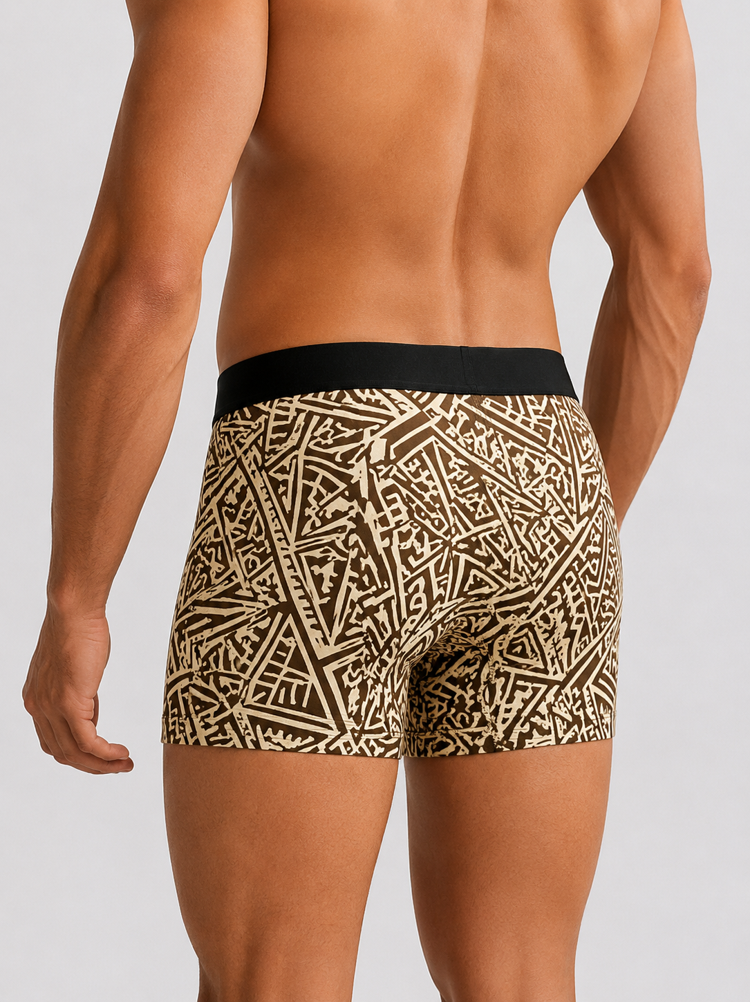 ZENVA Sandstone Tribal Print Boxer Briefs for Men | Ultra-Soft Stretch | Premium Everyday Underwear (PACK OF 3)