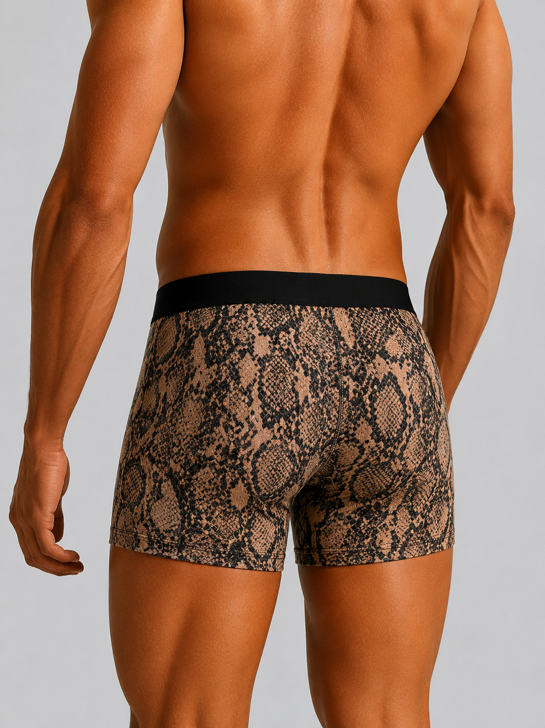 ZENVA Premium Python Print Boxer Briefs for Men | Ultra-Soft Stretch | Breathable Everyday Comfort | Mid-Rise Performance Underwear (PACK OF 3)
