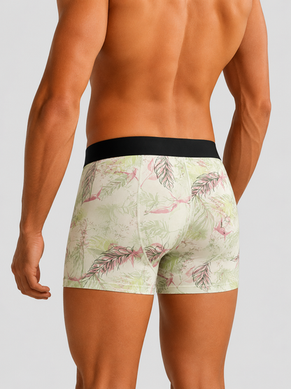 Men’s Floral Printed Boxer Briefs – Pack of 3 | Soft Stretch Trunks | Premium Everyday Underwear for Men