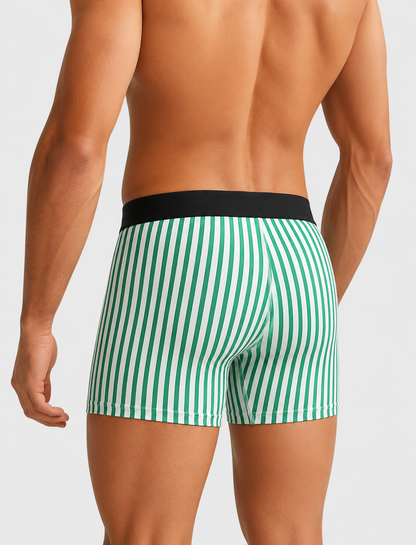 Men’s Striped Boxer Briefs – Pack of 3 | Soft Stretch Trunks | Premium Everyday Underwear for Men