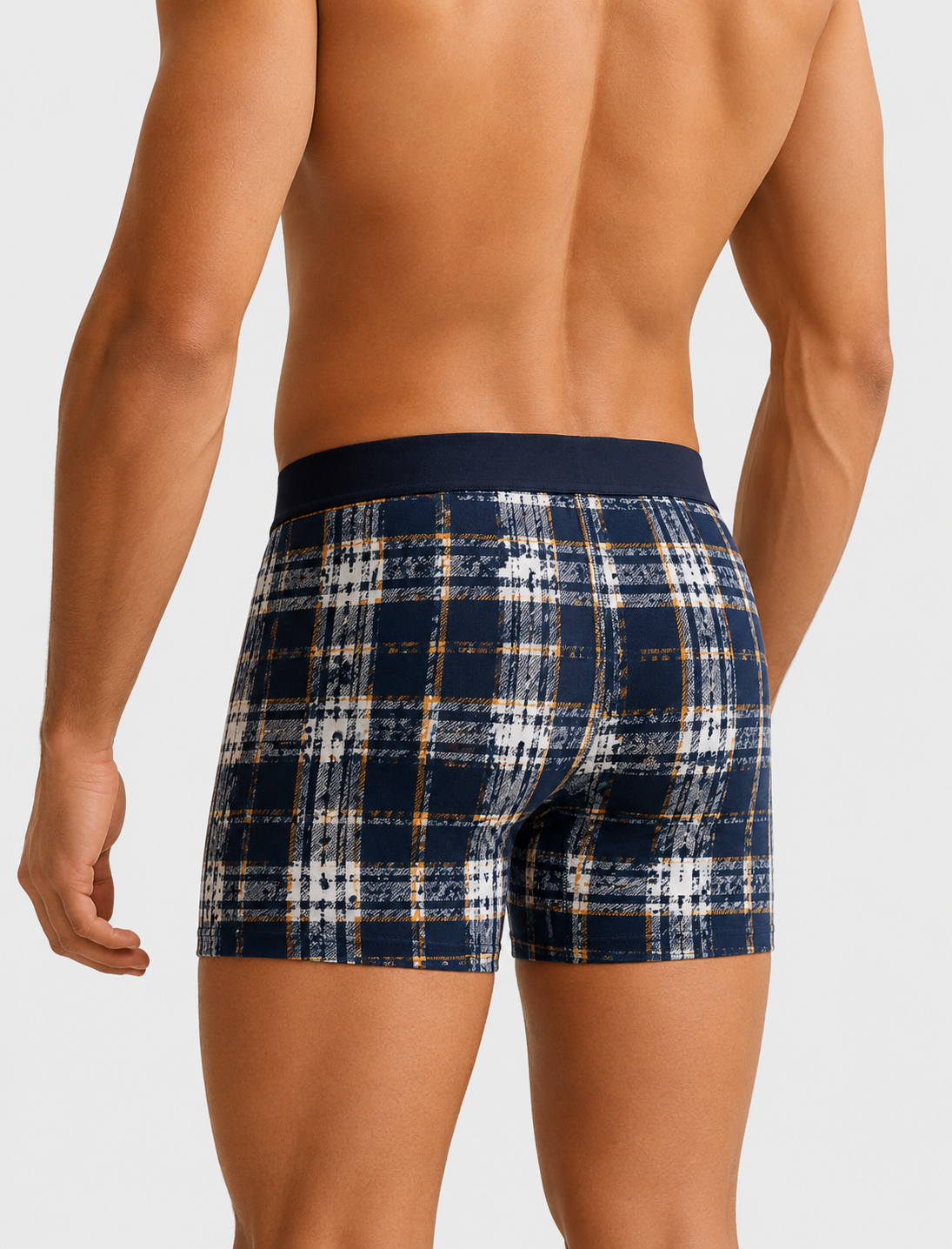 Men’s Checkered Boxer Briefs – Pack of 3 | Soft Stretch Trunks | Premium Everyday Underwear for Men