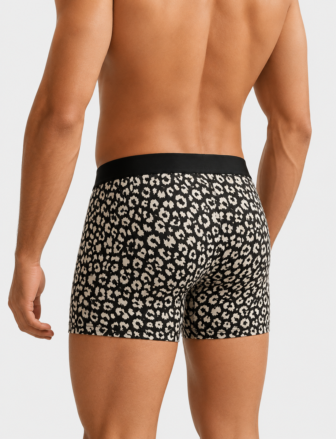 Men’s Leopard Print Boxer Briefs – Pack of 3 | Soft Stretch Trunks | Premium Everyday Underwear for Men