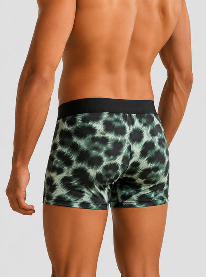 ZENVA Premium Men's Ocean Marble Boxer Briefs – Black & Aqua | Ultra Soft, Breathable & 4-Way Stretch (PACK OF 3)