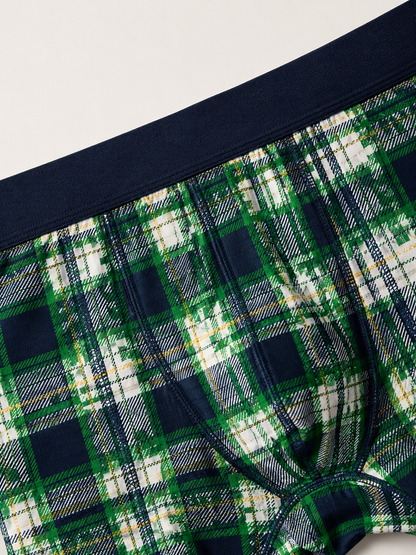 Men’s Checkered Boxer Briefs – Pack of 3 | Soft Stretch Trunks | Premium Everyday Underwear for Men