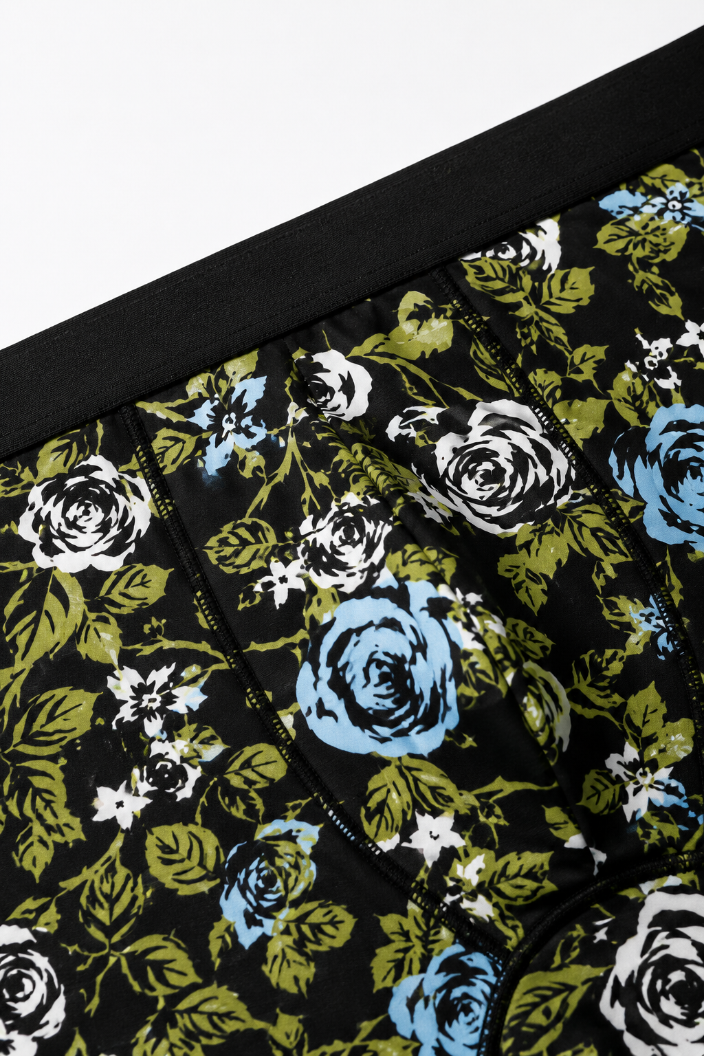 ZENVA Men’s Floral Print Boxer Brief – Olive Black & Blue Rose (PACK OF 3)