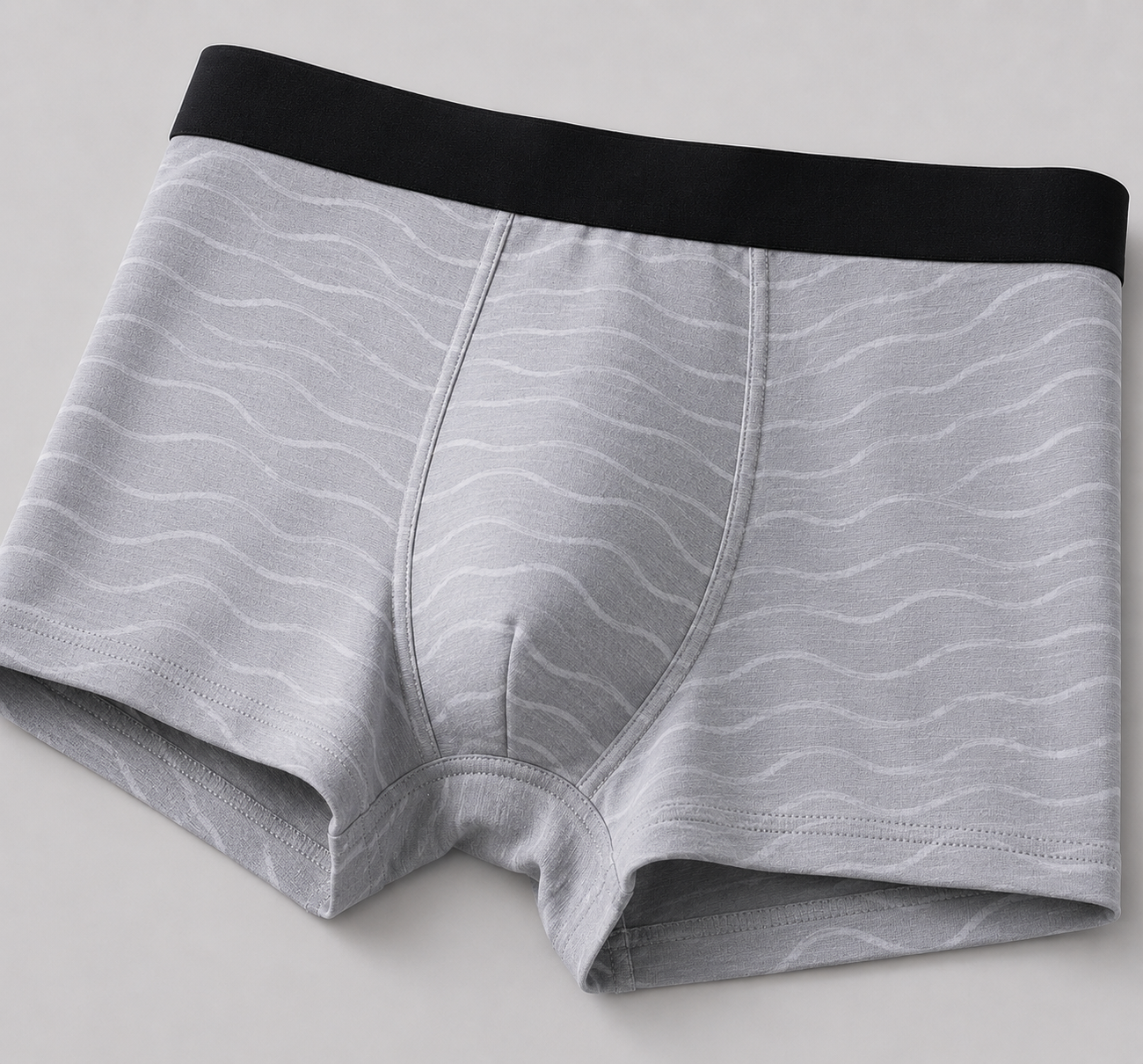 Men’s Wave Print Boxer Briefs – Pack of 3 | Soft Stretch Trunks | Premium Everyday Underwear for Men