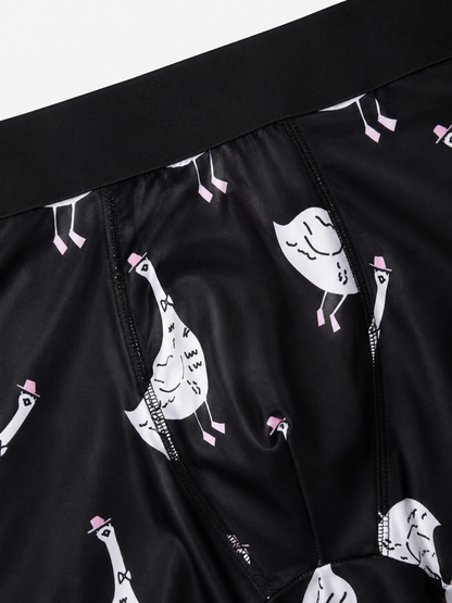 ZENVA Premium Goose Print Boxer Briefs for Men | Ultra-Soft Stretch | Breathable Mid-Rise Everyday Underwear (PACK OF 3)