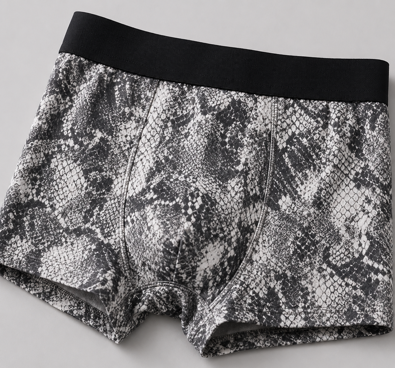 ZENVA Premium Men's Grey Snakeskin Boxer Briefs – Ultra Soft, Breathable & 4-Way Stretch (PACK OF 3)