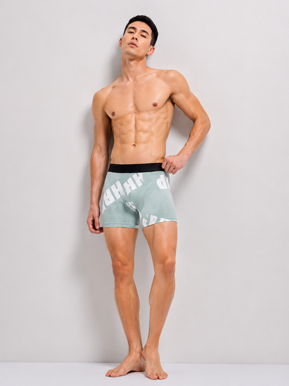 ZENVA Premium Men's Graphic Print Boxer Briefs – Mint Green | Ultra Soft, Breathable & 4-Way Stretch (PACK OF 3)