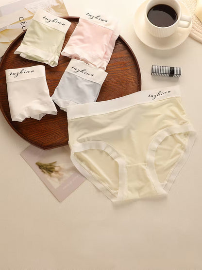 Women’s Mid-Waist Soft Stretch Panties – Pack of 5 | Breathable Everyday Briefs | Smooth Waistband Comfort Underwear