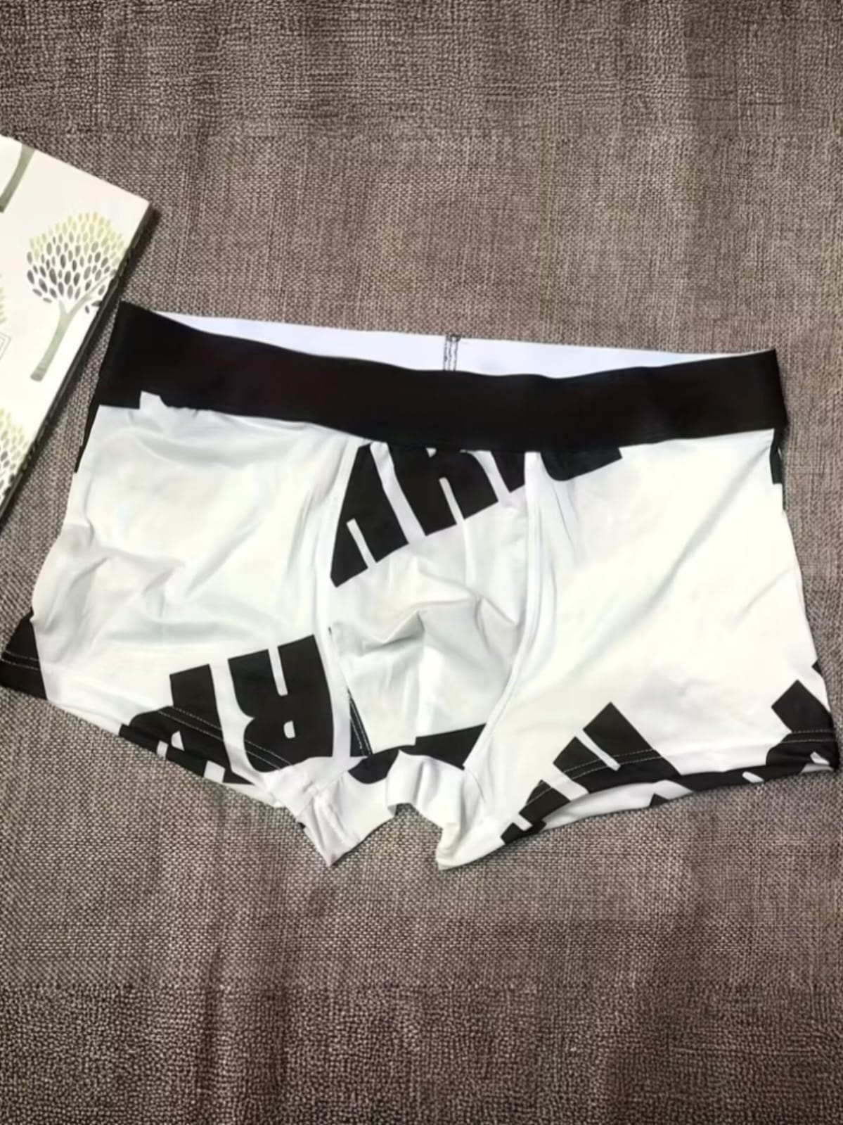 ZENVA Premium Men's Graphic Print Boxer Briefs – White & Black | Ultra Soft, Breathable & 4-Way Stretch (PACK OF 3)
