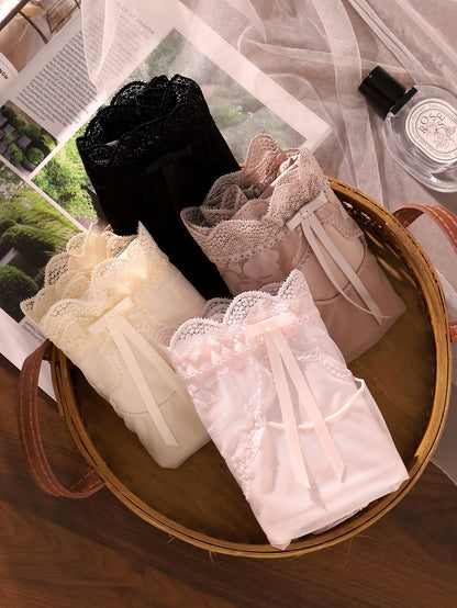 Sheer Lace Comfort Panties – Ultra Soft Breathable Elegance | Premium (4PCS Set)Product