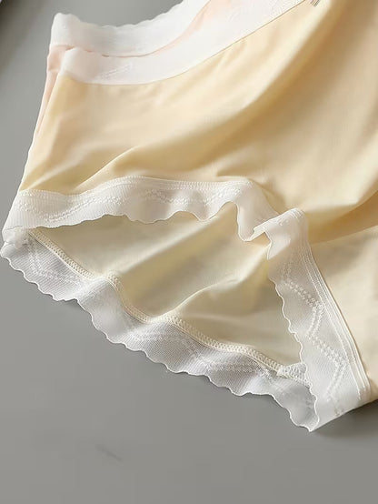 Women’s Lace Trim Mid-Waist Panties – Pack of 3 | Soft Stretch Briefs | Elegant Bow Detail Everyday Underwear