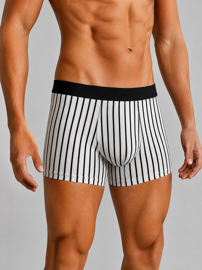 ZENVA Premium Men's Striped Boxer Briefs – Ultra Soft Stretch Trunks | Breathable Comfort & Modern Fit (PACK OF 3)