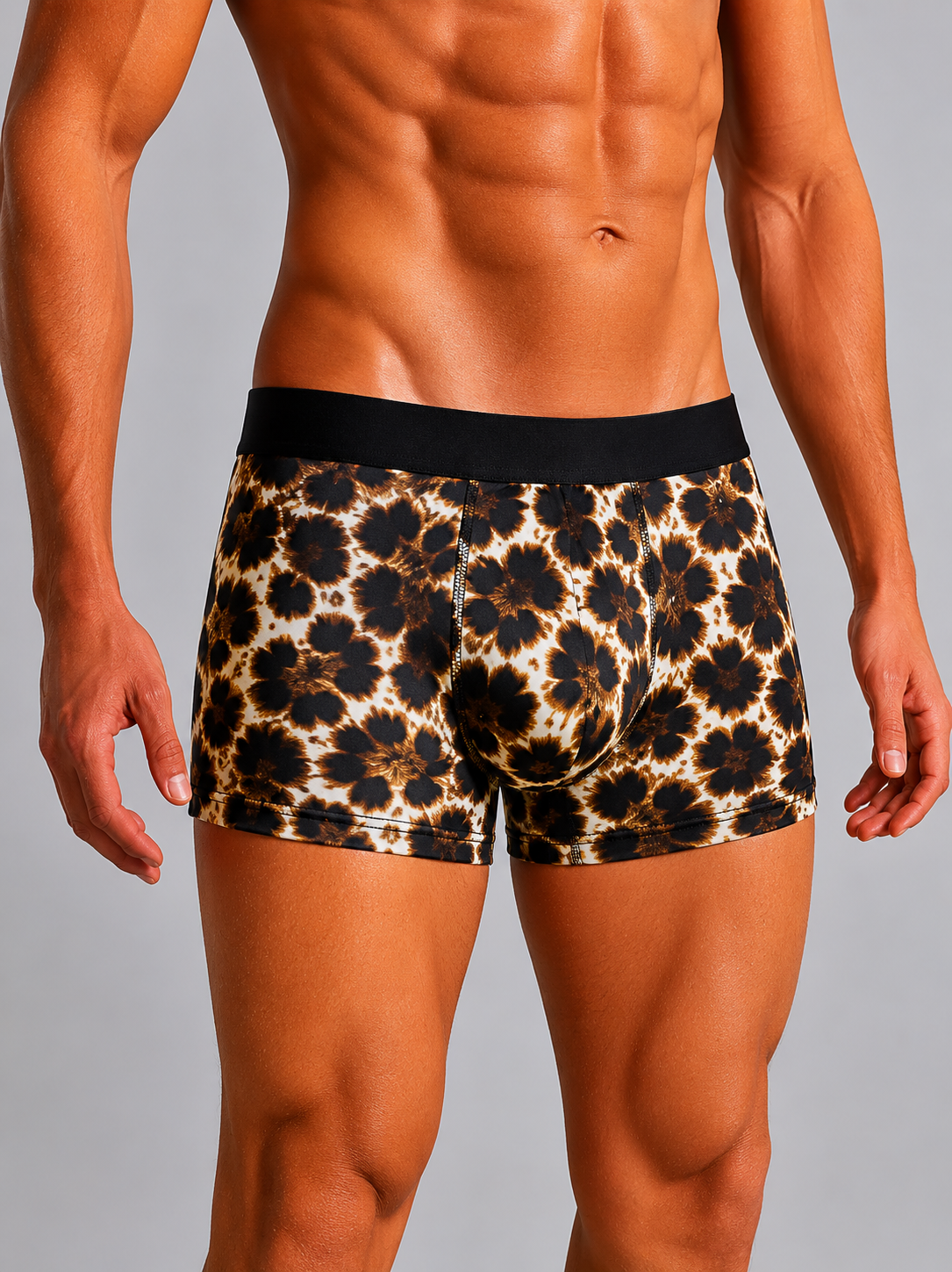 ZENVA Premium Men's Leopard Print Boxer Briefs – Brown & Black | Ultra Soft, Breathable & 4-Way Stretch (PACK OF 3)