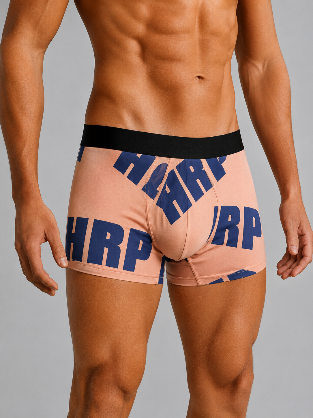 ZENVA Premium Men's Graphic Print Boxer Briefs – Peach Pink | Ultra Soft, Breathable & 4-Way Stretch (PACK OF 3)