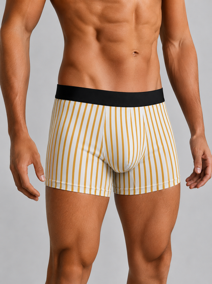 Men’s Striped Boxer Briefs – Pack of 3 | Soft Stretch Trunks | Premium Everyday Underwear for Men