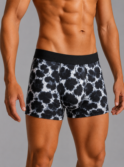 ZENVA Premium Men's Tie-Dye Boxer Briefs – Black & White | Ultra Soft, Breathable & 4-Way Stretch (PACK OF 3)