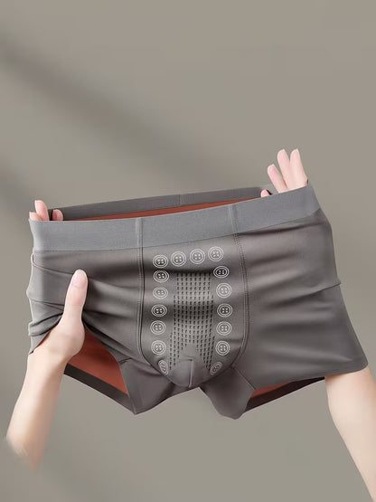 New High-Quality AB Dual-Color Fashion Ice Silky Fiber Fabric Men's Boxer Briefs, Quick-Dry Breathable Seamless Contrast Color Men's Underwear (Pack Of 3)