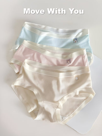 Women’s Ribbed Soft-Stretch Mid-Waist Panties – Pack of 3
