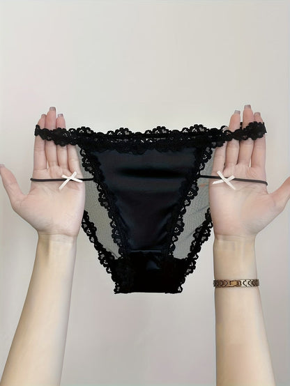 Luxe Lace Satin Panties – Ultra Soft Elegant Comfort | Premium (4PCS Pack)