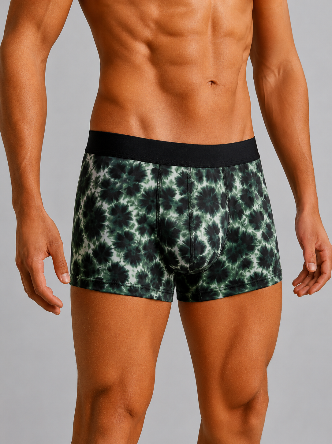ZENVA Premium Men's Ocean Marble Boxer Briefs – Black & Aqua | Ultra Soft, Breathable & 4-Way Stretch (PACK OF 3)
