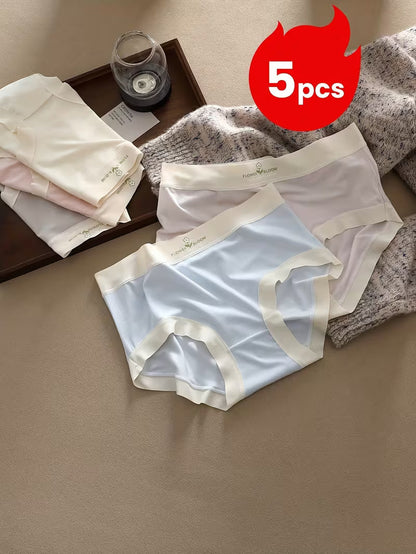 Women’s Soft Stretch Mid-Waist Panties – Pack of 5 | Pastel Comfort Briefs | Smooth Waistband Everyday Underwear