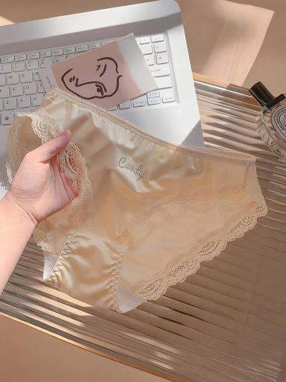 Luxury Satin Lace Panty for Women | Soft Silk Feel Bikini Brief | Elegant Comfortable Everyday Innerwear(PACK OF 3)