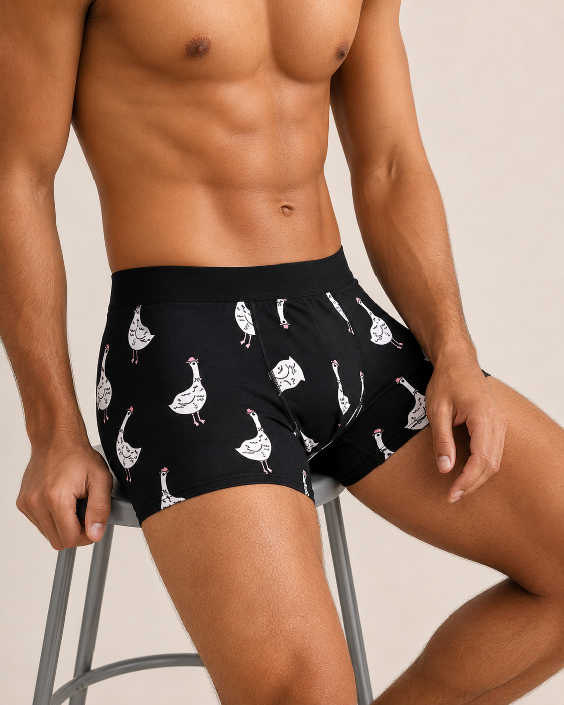 ZENVA Premium Duck Print Boxer Briefs for Men | Ultra-Soft Stretch | Breathable Mid-Rise Everyday Underwear (PACK OF -3)
