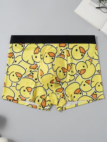 ZENVA Premium Men's Duck Print Boxer Briefs – Ultra Soft, Breathable & 4-Way Stretch (PACK OF 3)