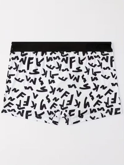 ZENVA Premium Men's Boxer Briefs – White & Black Printed Stretch Trunks | Ultra Soft, Breathable & All-Day Comfort (PACK OF 3)