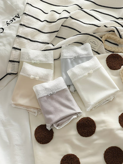 Women’s Soft Lace Trim Brief Panties – Pack of 5 | Premium Everyday Comfort Underwear