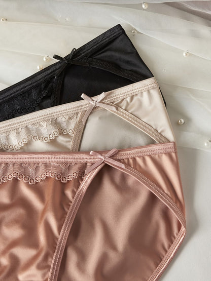Women’s Satin Silk Panty Combo Pack of 3 | Soft Glossy Bikini Briefs | Comfortable Stretchable Everyday Innerwear