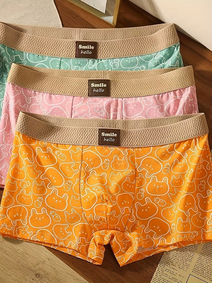 Playful Comfort Boxer Briefs – Ultra Soft Stretch | Cute Cartoon Prints (3PCS Pack)