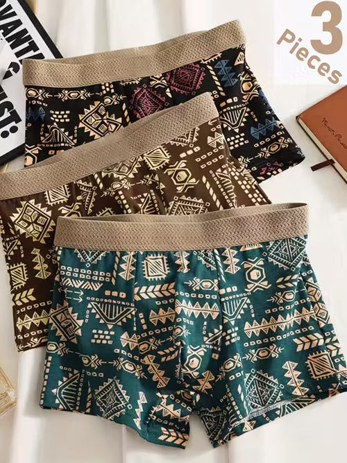 Tribal Edge Boxer Briefs – Ultra Soft Stretch | Premium Printed (3PCS Pack)